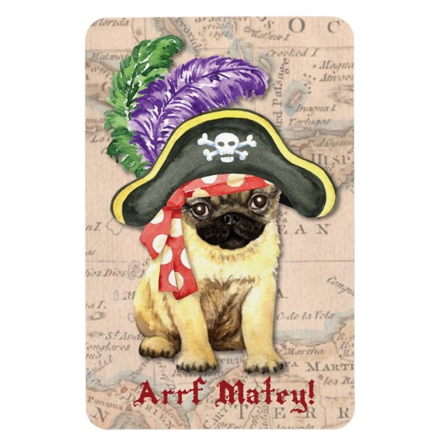 Pug Pirat Magnet (Vertikal)