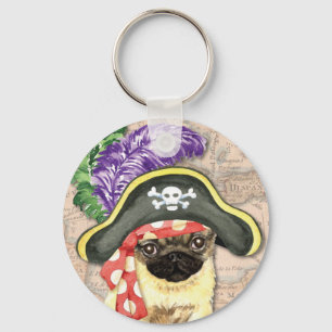 Pug Pirat Nyckelring