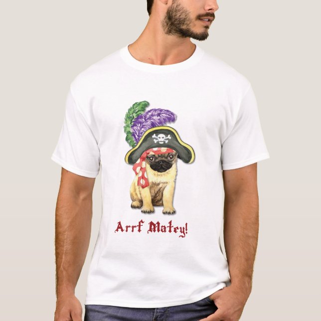 Pug Pirat Tee Shirt (Framsida)