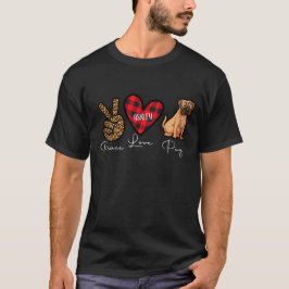 Pug Play Peace Kärlek Cute Hund T Shirt