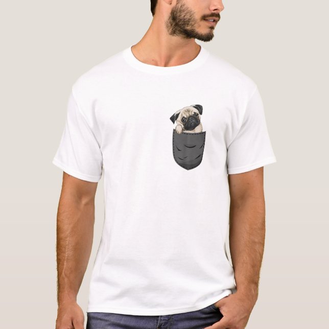 Pug Pocket Hund Chest Bag T Shirt (Framsida)