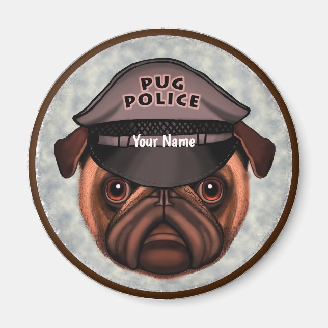 Pug Police Magnet (Framsidan)