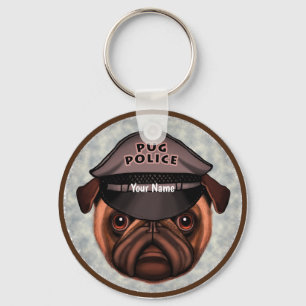 Pug Police Nyckelring