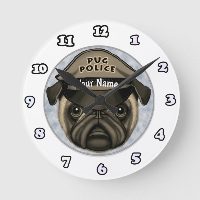 Pug-polisklocka Rund Klocka (Framsida)