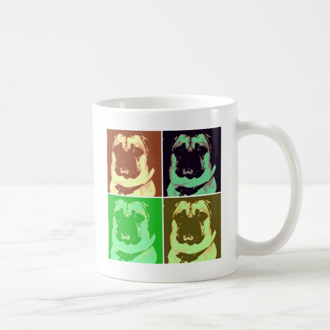 Pug Pop Art Kaffemugg (Höger)