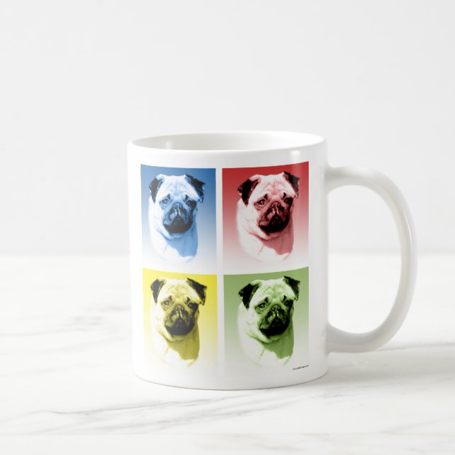 Pug Pop Art Kaffemugg (Höger)