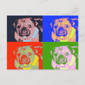 Pug PopArt-vykort Vykort
