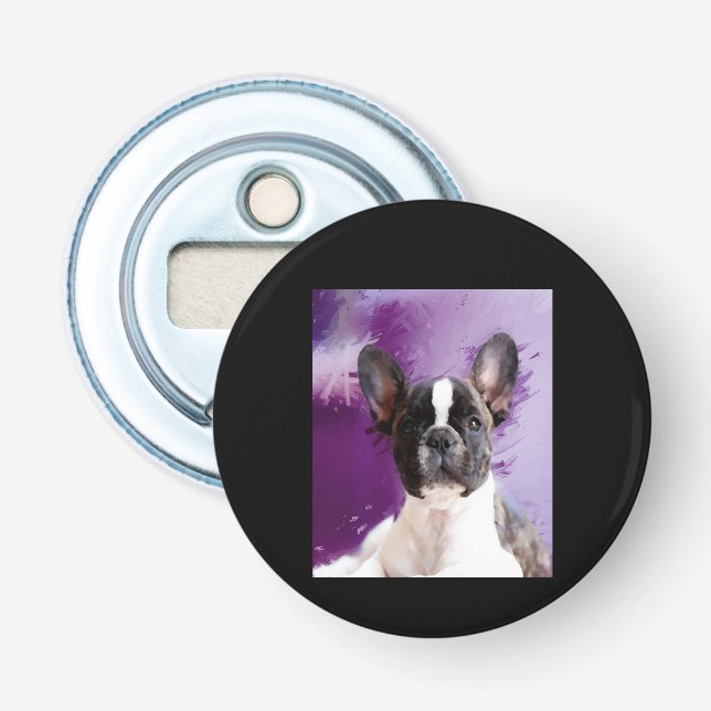 Pug Porträtt Art Cute Pug Flasköppnare (Framsidan)