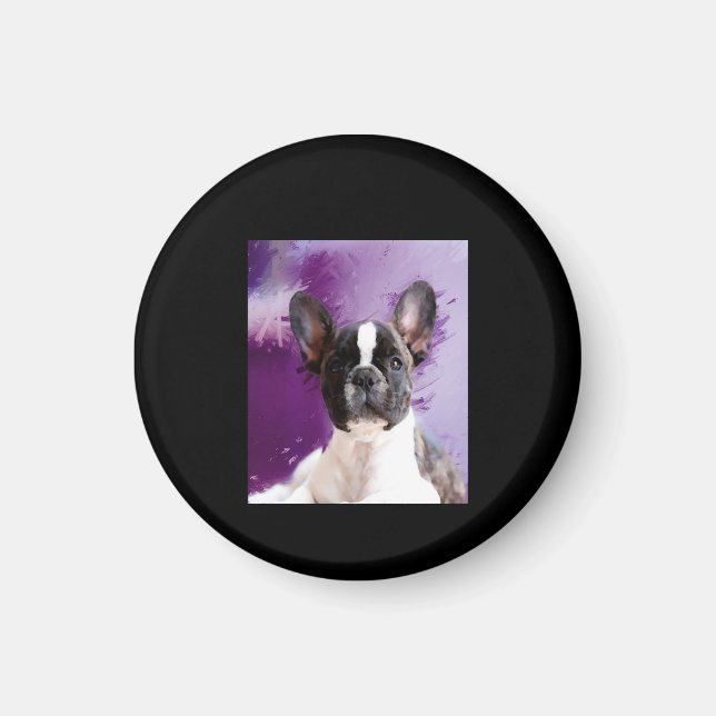 Pug Porträtt Art Cute Pug Magnet (Framsidan)