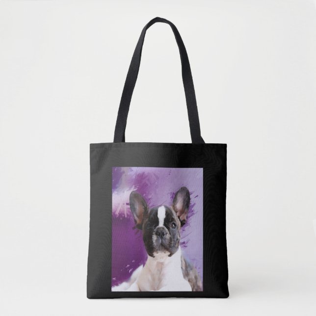 Pug Porträtt Art Cute Pug Tygkasse (Framsida)