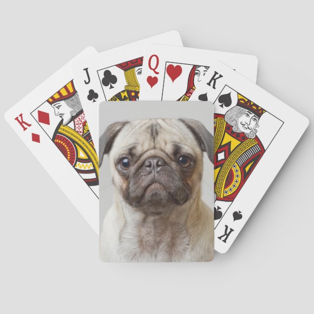 Pug Porträtt Casinokort (Baksidan)