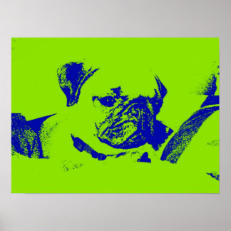 Pug Poster-Grönt Poster