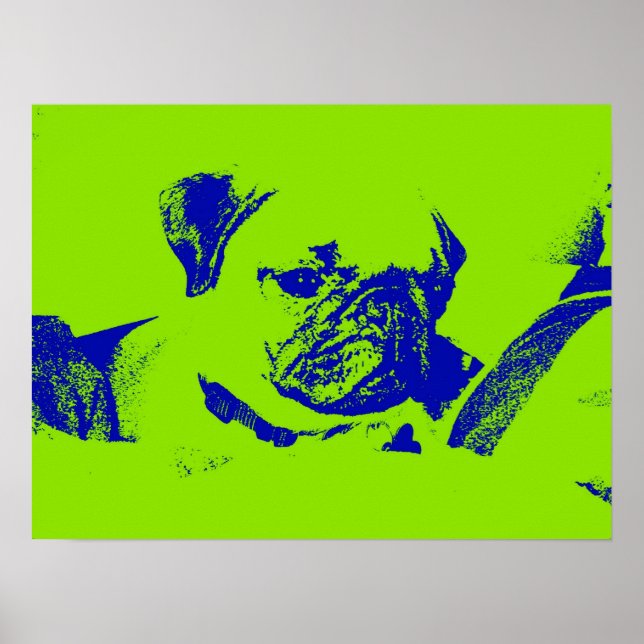Pug Poster-Grönt Poster (Framsidan)