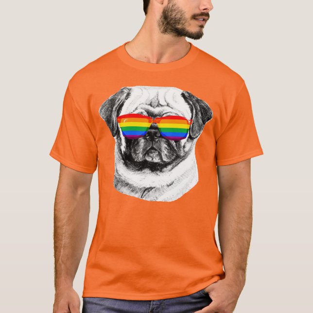 Pug Pride-solglasögon T Shirt (Framsida)