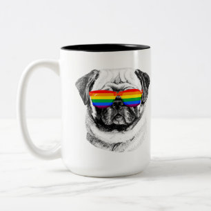 Pug Pride Solglasögon Två-Tonad Mugg