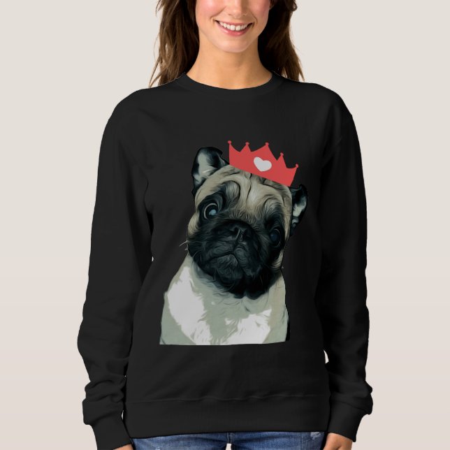 Pug Princess Classic T-Shirt 718 (Framsida)