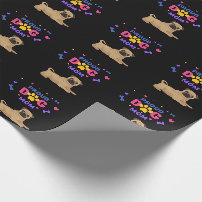 Pug Proud Hund Mamma Presentpapper (Hörn)