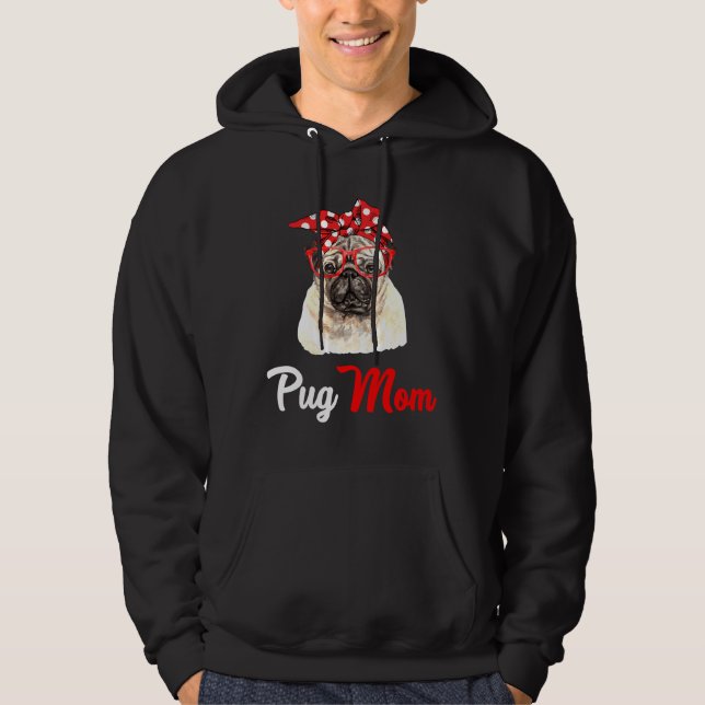 pug, pug mamma, pug mamma, pug hund, pug-gåva till hoodie (Framsida)