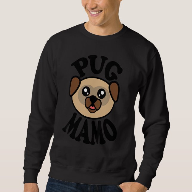 Pug   Pug Mamo Lång Ärmad Tröja (Framsida)