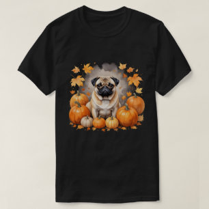 Pug Pumpkin Thanksgiving Fall Halloween Hund älska T Shirt