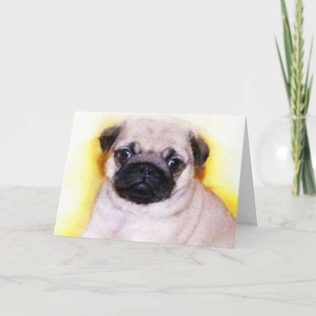 Pug Puppens hälsningskort Kort (Framsida)