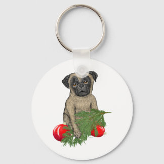 Pug Puppy Adult Juli Hund Art Nyckelring