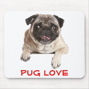 Pug Puppy-Hund i Kärlek-stift ut Tunga-Mousepad Musmatta