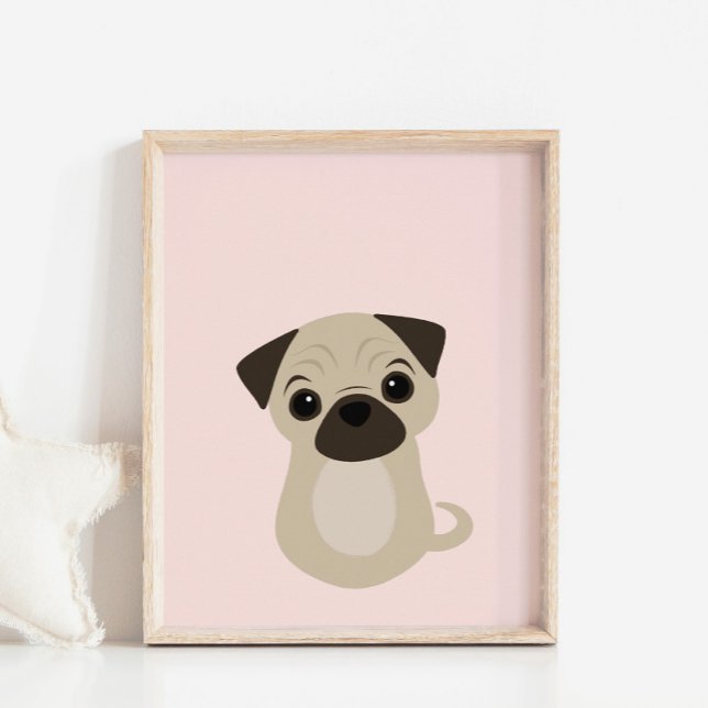 Pug Puppy Hund Poster för Nursery & Kids Room Deco (Skapare uppladdad)