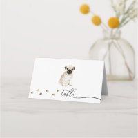 Pug puppy Hundägare Bröllop Skript Bord