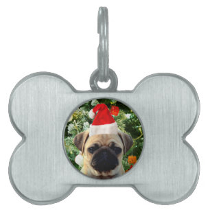 Pug Puppy Julgran Ornaments Snögubbe ID-bricka Husdjur