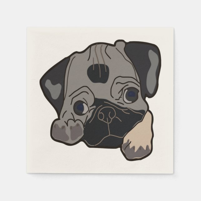 PUG PUPPY PAPPERSSERVETT (Framsidan)