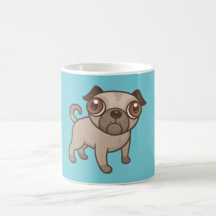 Pug Puppy Tecknad Kaffemugg