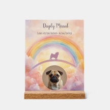 Pug Rainbow Bridge Minnestavla i Akryl Husdjur För