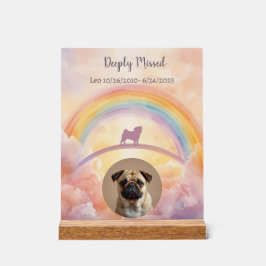 Pug Rainbow Bridge Minnestavla i Akryl Husdjur För