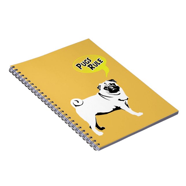 Pug-regelbok Anteckningsbok Med Spiral (Högra Sidan)