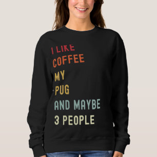 Pug Retro Hund och kaffe 1 T Shirt