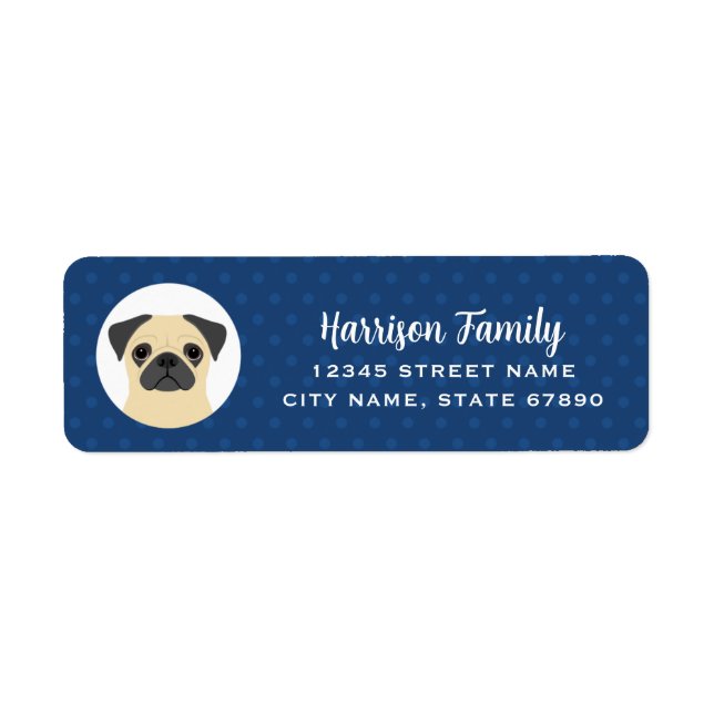Pug Returetiketter Returadress Etikett (Framsidan)