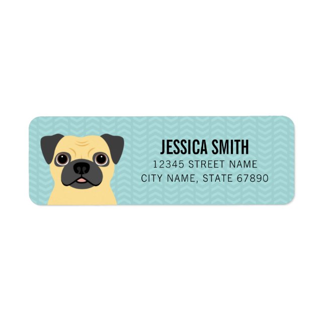 Pug Returetiketter Returadress Etikett (Framsidan)