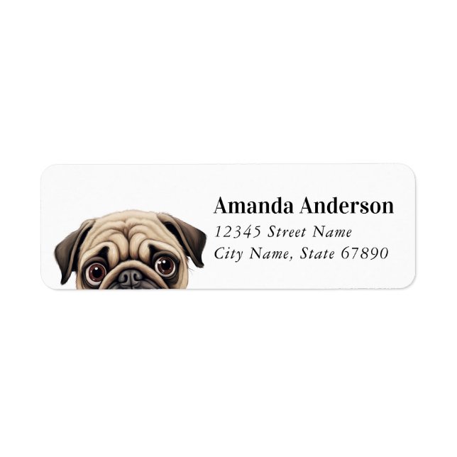 Pug Returetiketter Returadress Etikett (Framsidan)