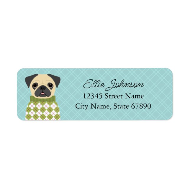 Pug Returetiketter Returadress Etikett (Framsidan)