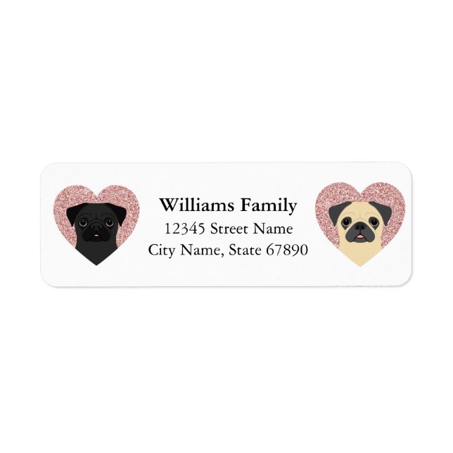 Pug Returetiketter Returadress Etikett (Framsidan)