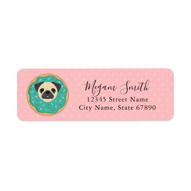 Pug Returetiketter Returadress Etikett (Framsidan)