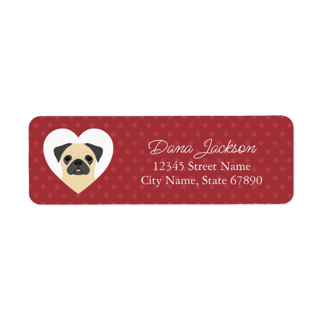 Pug Returetiketter Returadress Etikett (Framsidan)