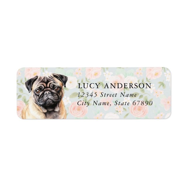 Pug Returetiketter Returadress Etikett (Framsidan)