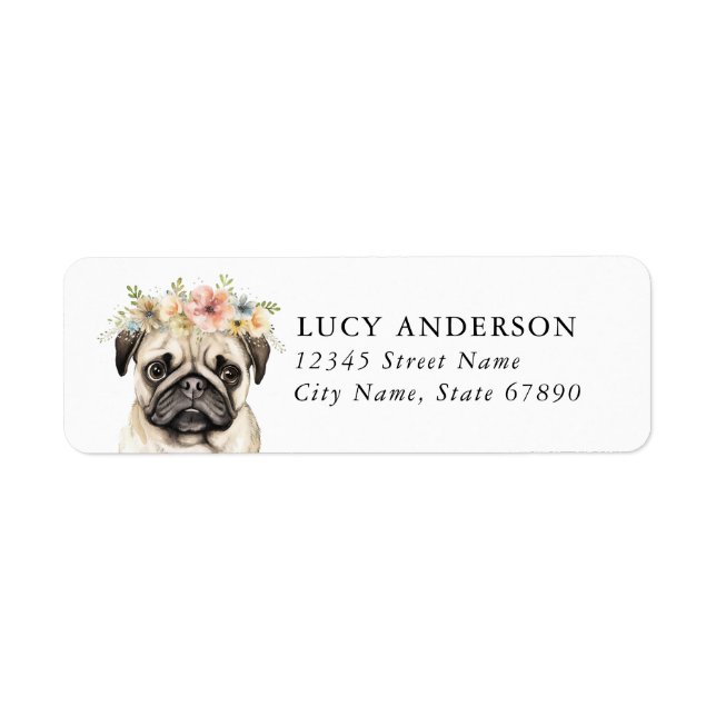 Pug Returetiketter Returadress Etikett (Framsidan)