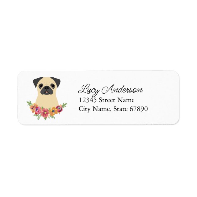 Pug Returetiketter Returadress Etikett (Framsidan)