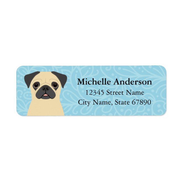 Pug Returetiketter Returadress Etikett (Framsidan)