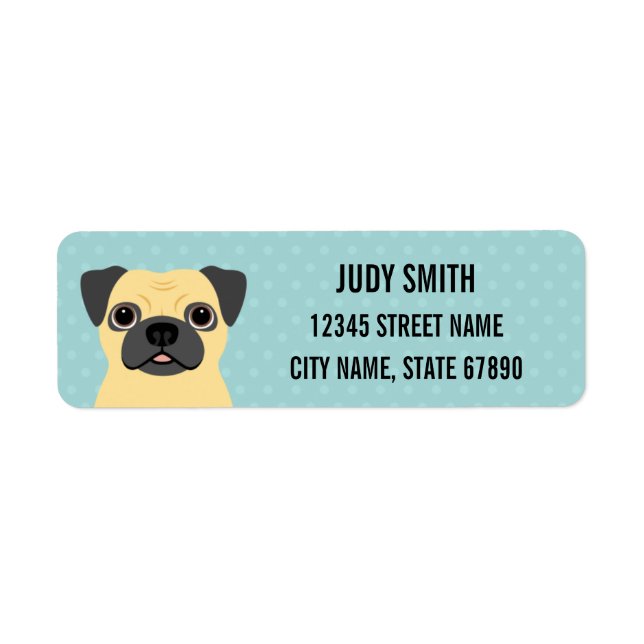 Pug Returetiketter Returadress Etikett (Framsidan)