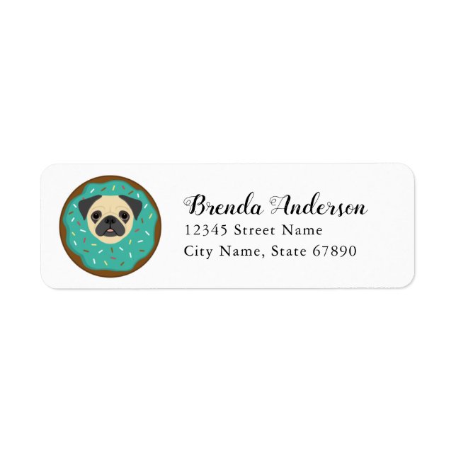 Pug Returetiketter Returadress Etikett (Framsidan)