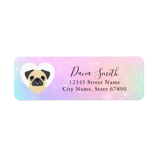 Pug Returetiketter Returadress Etikett (Framsidan)